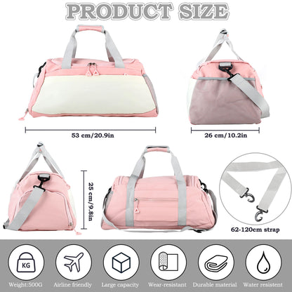 Sports bag for men and women, pink, fashionable.