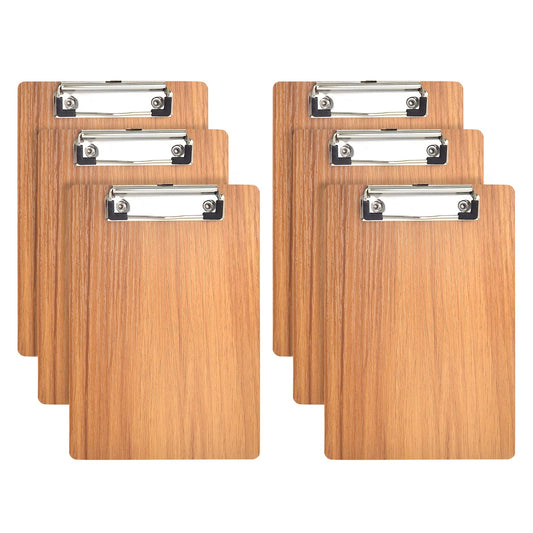 6 pieces of wooden A4 cherry wood clipboards for home, school, office.