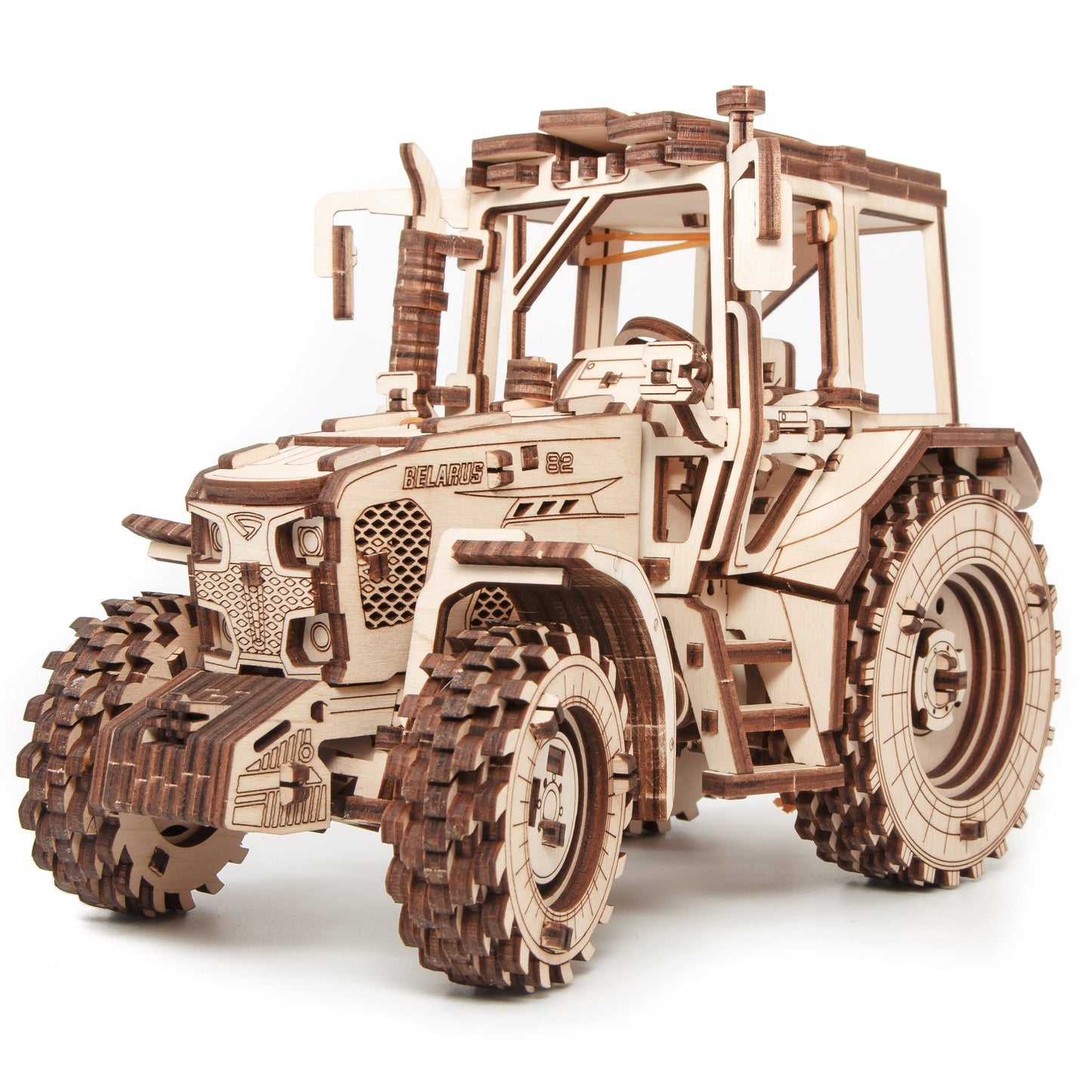 Tractor Wood Model Kit - DIY 3D Puzzle for Adults & Teens 14+ - Wood Puzzle for Adults & Teens with No Glue - Belarus-82 Tractor Model Wood Kit, EWA Eco-Wood-Art, 269 Pieces