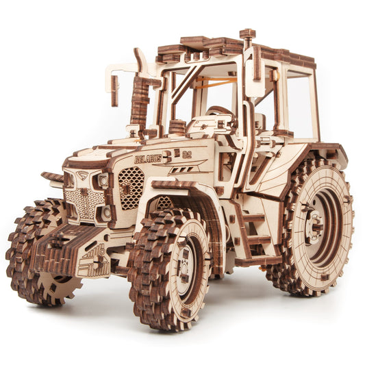 Tractor Wood Model Kit - DIY 3D Puzzle for Adults & Teens 14+ - Wood Puzzle for Adults & Teens with No Glue - Belarus-82 Tractor Model Wood Kit, EWA Eco-Wood-Art, 269 Pieces