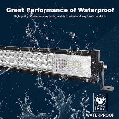 SKYWORLD 32 inch 80cm 405W LED work light bar curved, 12V 24V auxiliary light for car SUV off-road ATV truck tractor vehicles 4x4 waterproof light bar for car.