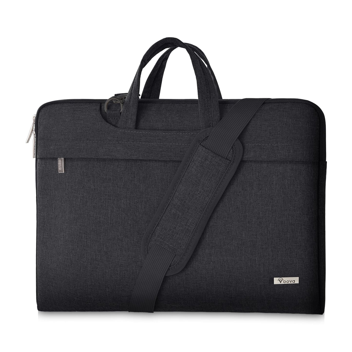 Voova Laptop Bag 15 15.6 16 Inch Notebook Shoulder Bag Messenger Bag Tote Bag Lightweight with Hideable Handle for Laptop 15.6 Black