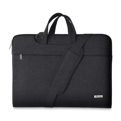 Voova Laptop Bag 15 15.6 16 Inch Notebook Shoulder Bag Messenger Bag Tote Bag Lightweight with Hideable Handle for Laptop 15.6 Black