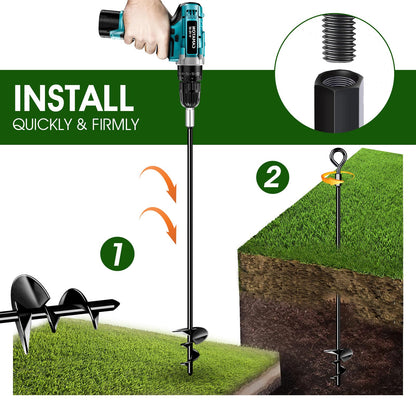 24 inch trampoline ground anchor set of 4, heavy duty trampoline anchor kit for tent, canopy, shed, carport, etc. Trampoline anchor kit for strong wind.
