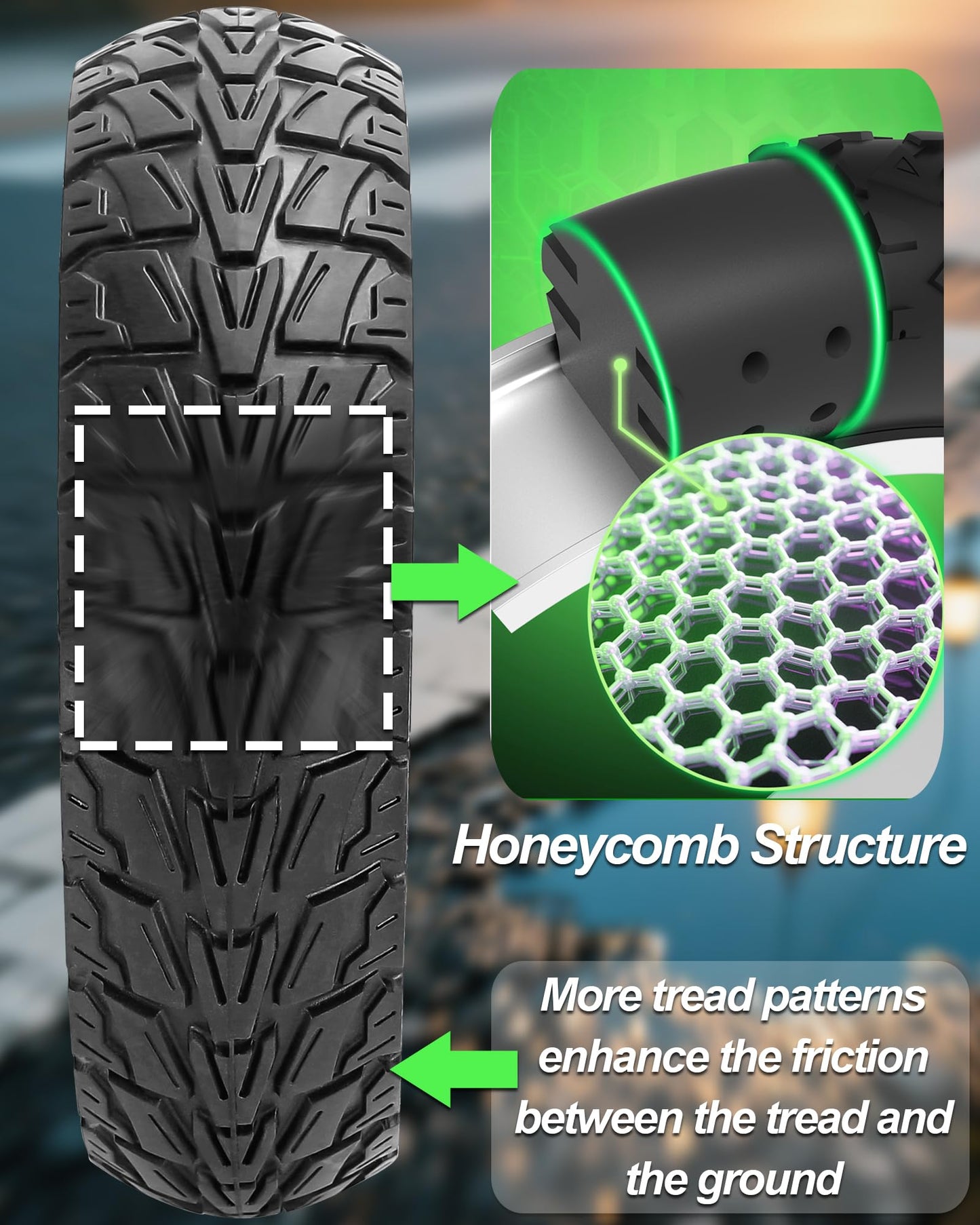 BABEJIA 2PCS Scooter Tires 50/75-6.1 Tubeless, Upgrade your ride with Off-Road Tires 8 1/2 x 2, Solid Tire 8.5'' Compatible with Xiaomi M365/Pro 2, Gotrax GXL V2/XR/APEX.