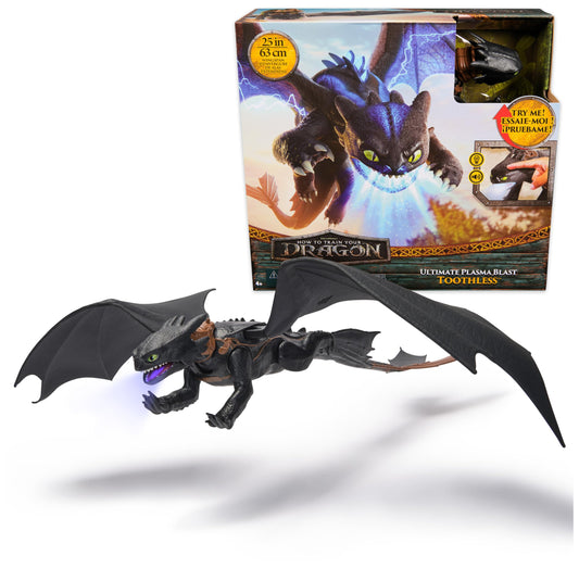 Dreamworks How to Train Your Dragon, Plasma Blast Toothless, 51cm dragon figure with light and sound effects, toy for kids aged 4 and up.