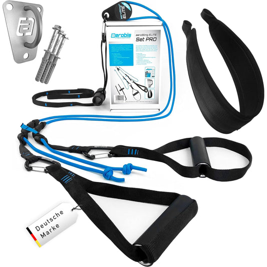 aerobis® aeroSling Elite Plus suspension trainer set PRO | Sling Trainer full body workout with pulley, door anchor | Video instruction + training plan