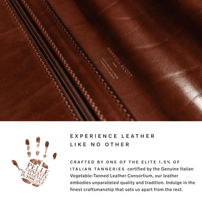 Maxwell Scott - Luxurious men's business briefcase in leather with padded shoulder strap - Handcrafted from Italian full-grain hides - The Lagaro Dark Brown