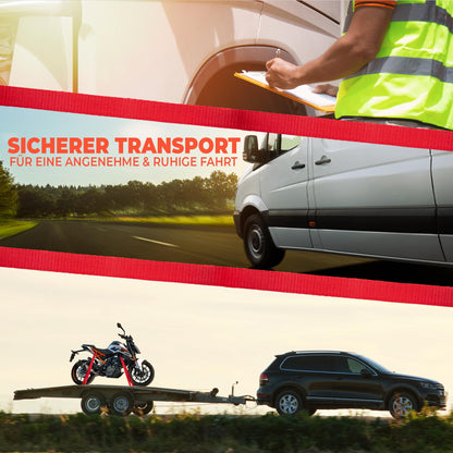 10 pieces | lashing strap | tie-down strap | with ratchet buckle | ratchet strap for airline rail | 5 m | 25 mm wide | 300 KG | tie rail | according to DIN