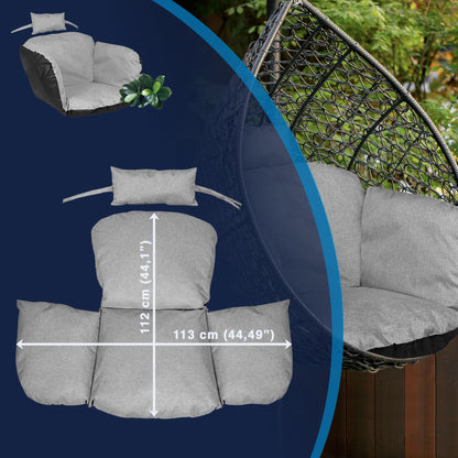 EDANTI garden cushion pad pillow for hanging chair stork nest hanging basket swing waterproof decorative chair 112x113 cm + headrest