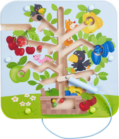 HABA 301056 - Magnetic Game City Labyrinth, educational wooden toy for children from 2 years, trains logic and fine motor skills & 306083 - Magnetic Game Orchard, motor skills game