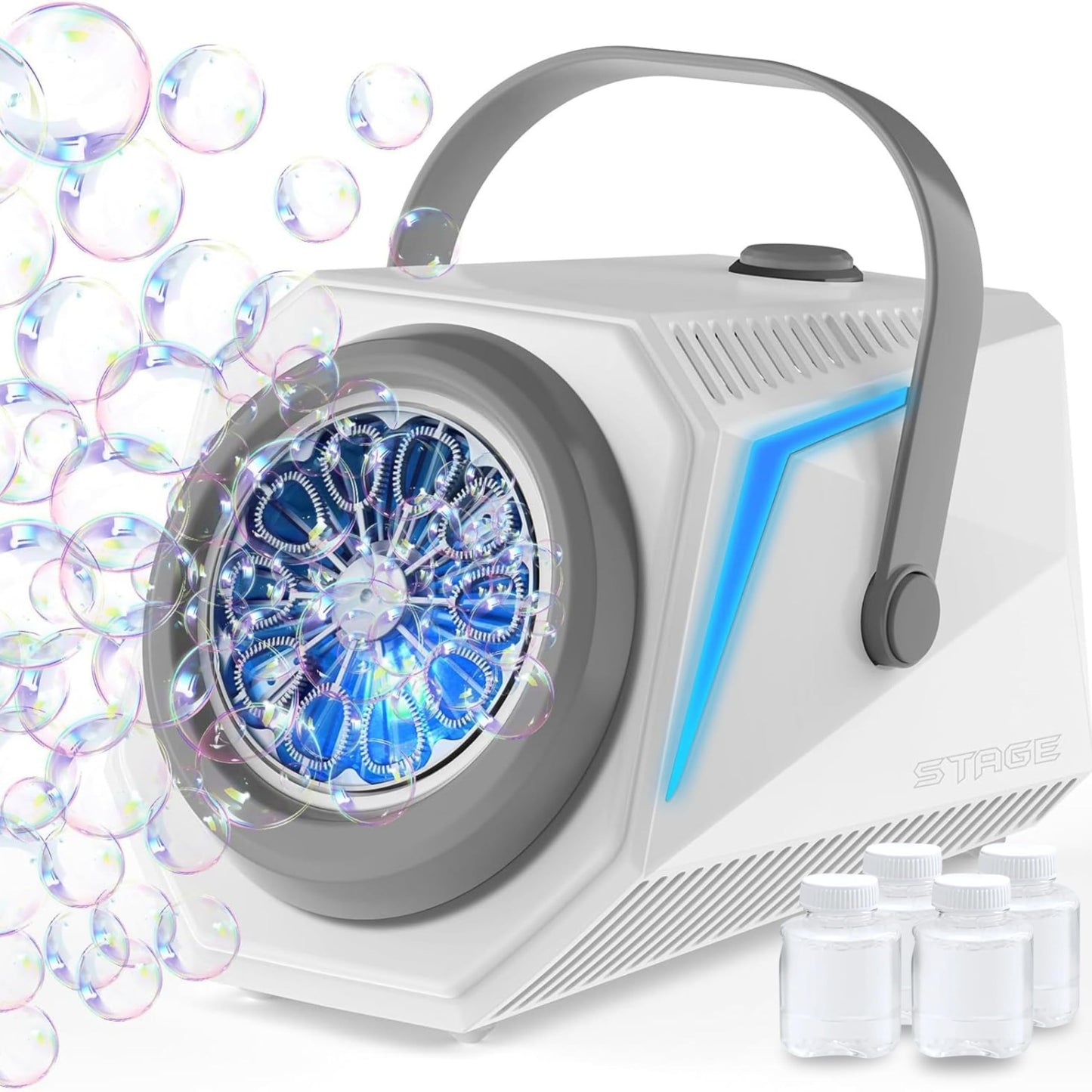 Bubble LED bubble machine, 4X 90ml bubble fluid tank, bubble machine, bubble gun for kids, bubble bazooka, bubble machine, gift, wedding