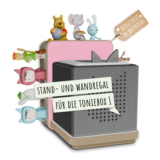 Wooden Tonie shelf for the Toniebox charging station and Tonie figures, holder for storing Tonies.