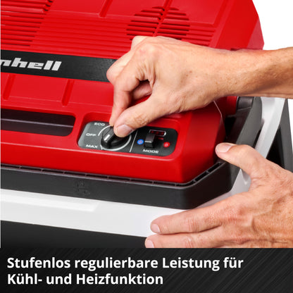 Einhell Battery-Powered Cooler TE-COL 18/27 Li-Solo Power X-Change (18 V, 27 liters, Cooling and Heating, Hybrid 12 V for Car, 230 V Power Connection, including Bags, without Battery)
