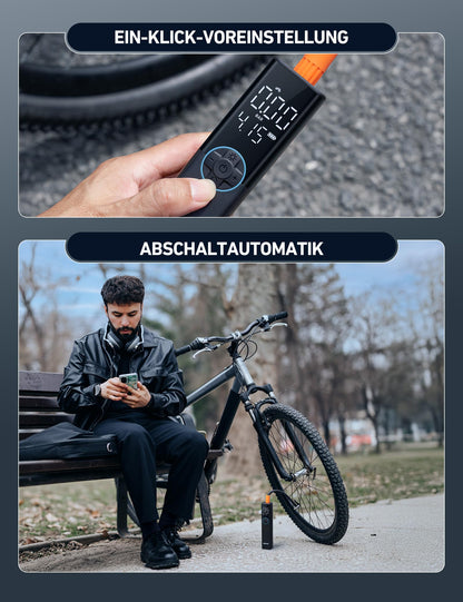 AstroAI Bike Pump Electric Air Pump, 150PSI Portable Battery Bike Pump for all valves, High-pressure motor designed for bikes, Rechargeable for city bikes, road bikes, mountain bikes, Blue