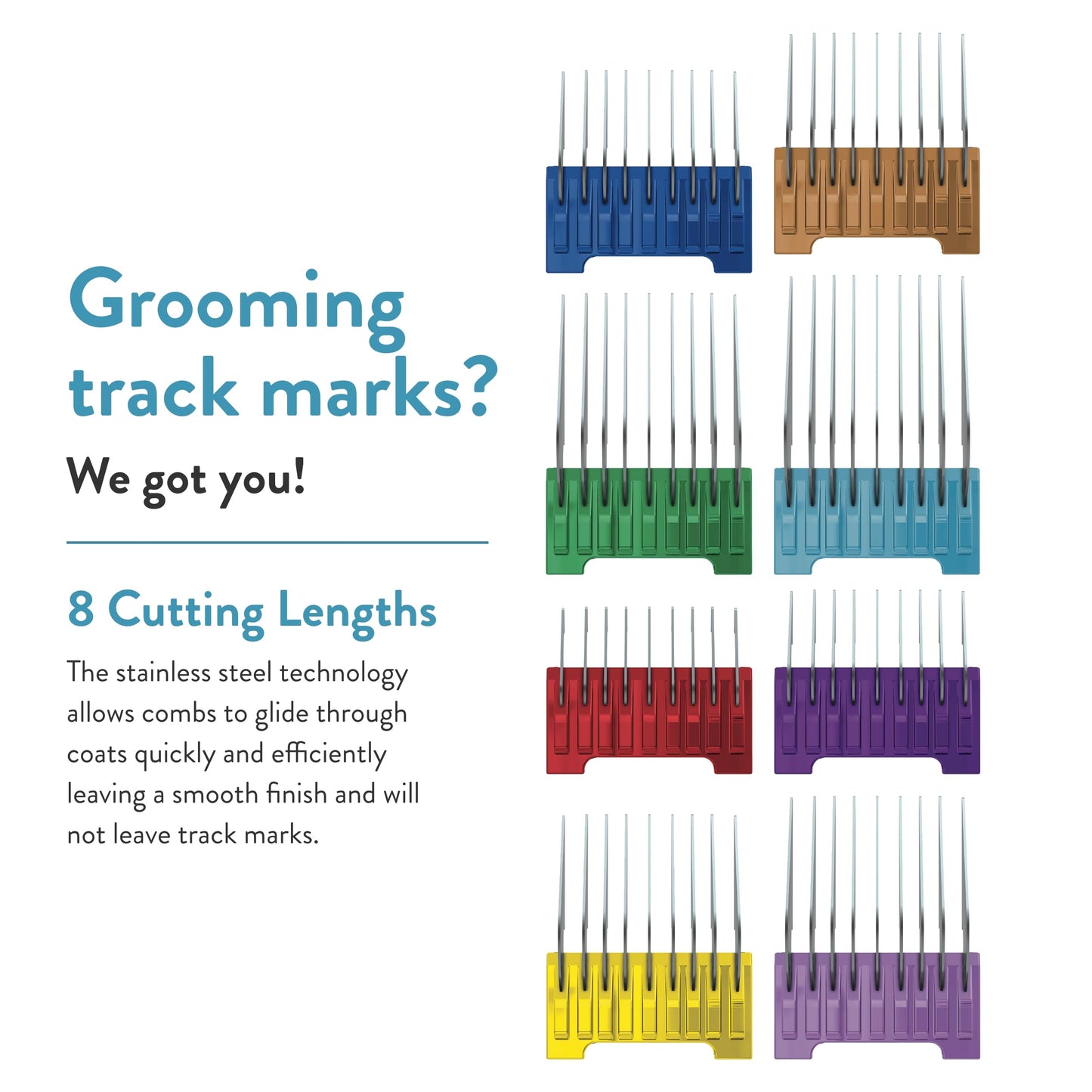 "WAHL Arco comb set, made of stainless steel"