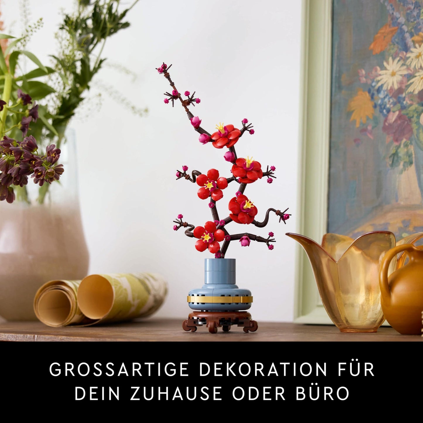 LEGO Botanicals Plum Blossom - Easy-care botanical flower decor from the Botanical Collection - Creative building set for adults - Relaxing activity - Artificial plant for collecting 10369