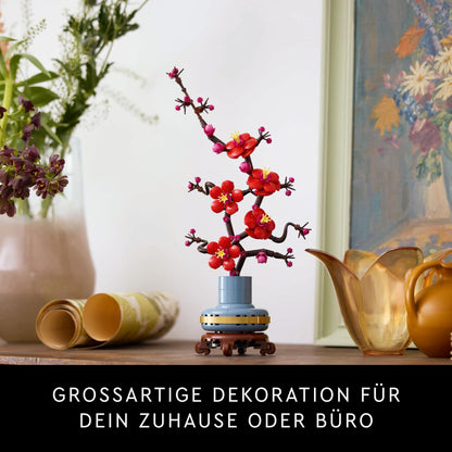 LEGO Botanicals Plum Blossom - Easy-care botanical flower decor from the Botanical Collection - Creative building set for adults - Relaxing activity - Artificial plant for collecting 10369