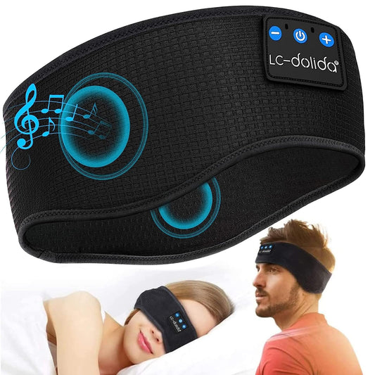 LC-dolida Sleep Headphones Bluetooth 5.4, Sleep Headband Headphones, Headband Sleep Mask, Sports Headphones for Music while sleeping for Sports, Jogging, Yoga, Travel.