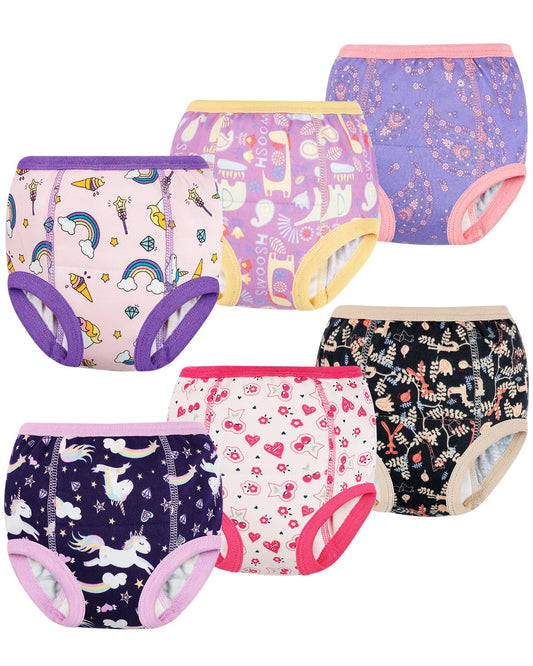 FLYISH DIRECT 6-Pack Potty Training Pants, 6-Layer Kids Potty Training Underwear, Soft and Breathable Potty Training Pants, 140/7T