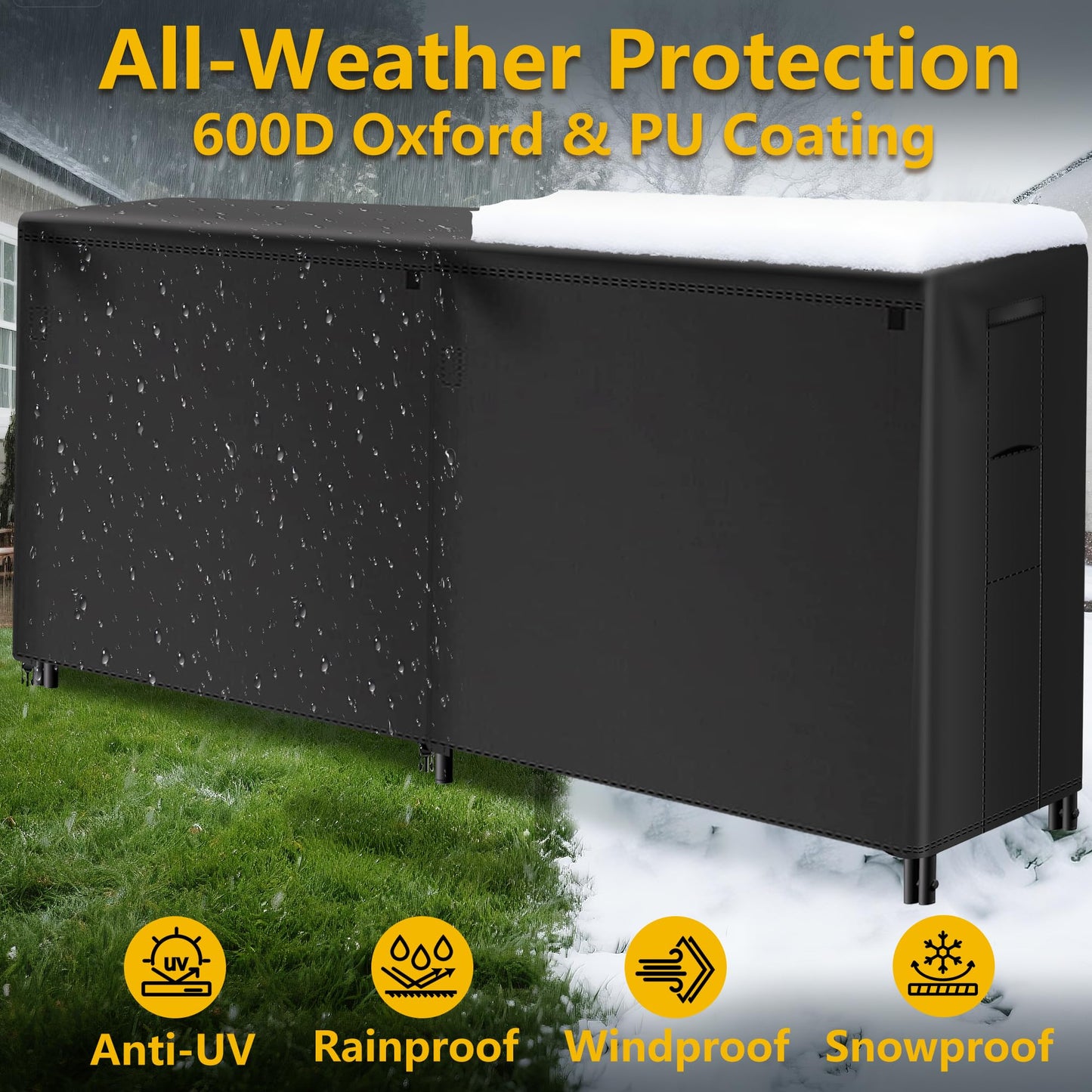 Amagabeli 244cmx61cmx107cm firewood rack Outdoor Wood Rack with Protective Cover Firewood Rack Outdoor Waterproof Firewood Rack Outdoor for Wood Stack Rack Storage Wood Suitable for Patio Storage
