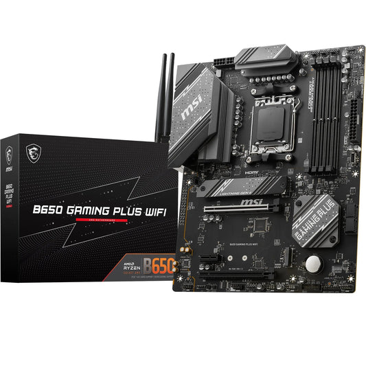 MSI B650 Gaming Plus WiFi Motherboard (supports AMD Ryzen 7000 processors, AM5 - DDR5 Memory Boost 6400+MHz/OC, 2 x PCIe 4.0 x16, 2 x M.2 Gen4, Wi-Fi 6E, ATX)