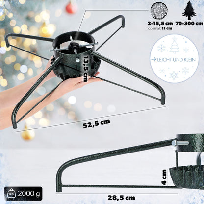 KADAX Steel Christmas Tree Stand, Sturdy Tree Stand with Water Bowl, XXL Tree Stand with Swivel Plate System, Stand for Tree, Various Sizes (Width: 73 cm, Green)