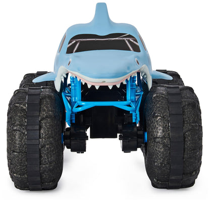 Monster Jam Megalodon Storm, RC Truck, amphibious vehicle with shark design for land and water, 1:15 scale - easy to operate, for ages 4 and up.