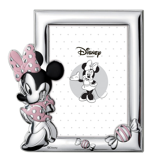 Disney Baby - Picture frame - for tables or bedside tables in the nursery - with colorful details - Minnie Mouse design - silver.