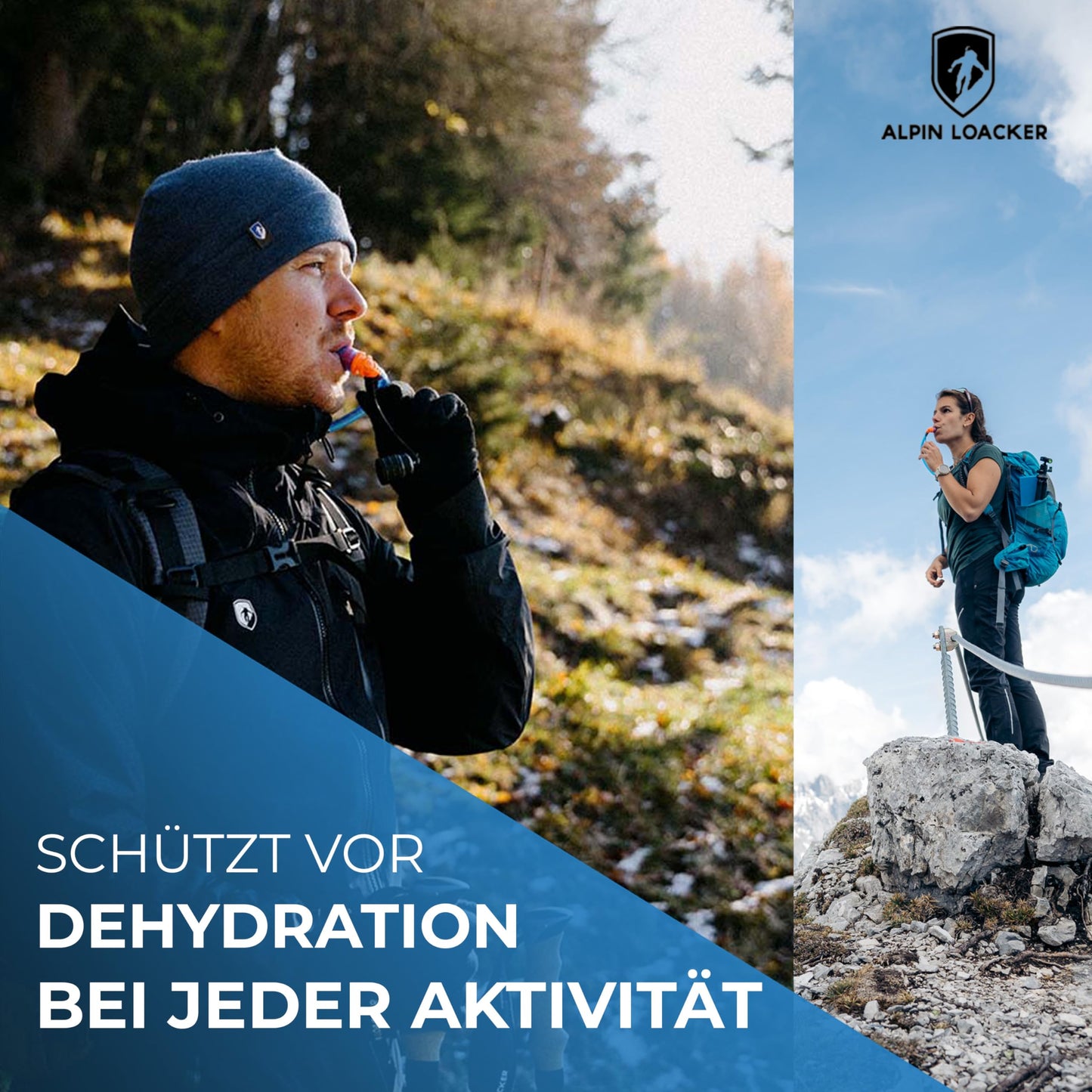 ALPIN LOACKER Outdoor hydration bladder with hose for sports and outdoor activities I super lightweight water bladder and drinking bag for hiking I BPA free hydration system, 2l