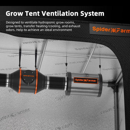 Spider Farmer activated carbon filter 100mm/4 Inch coal filter Air Carbon Filter, Lightweight Australian activated carbon for grow tent odor control, air washer for duct fan, air filtration, greenhouse.