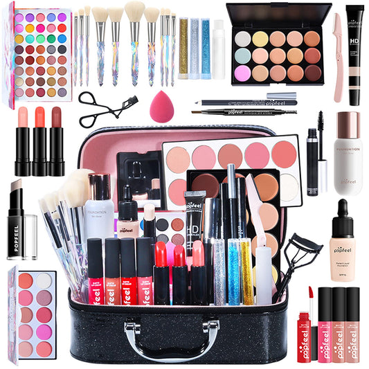 FantasyDay Multi-function Exquisite Makeup Gift Set Cosmetic Makeup Kit for Face, Eyes, and Lips - Makeup Palettes Makeup Case with Eyeshadow Palette, Lipstick, Blush, Mascara, Brushes