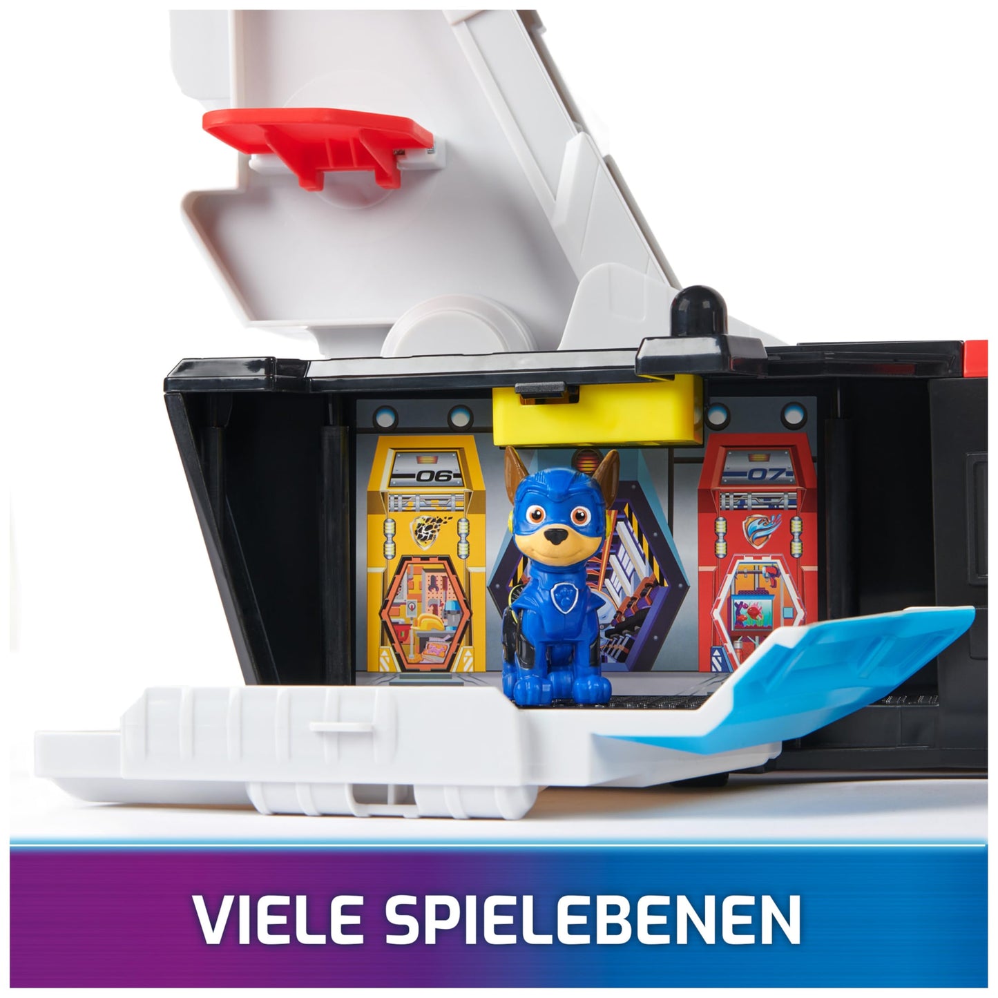 PAW Patrol: The Mighty Movie, Marine Headquarters Playset, with Chase figure and superhero vehicle, suitable for children ages 3 and up.