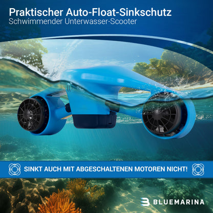 Bluemarina Underwater Scooter Orca | Seascooter - 2 x 500 Watt motors - 3 speeds - Topspeed 5.4 km/h - Up to 30 meters diving depth - Sink protection - Diving - Underwater Scooter