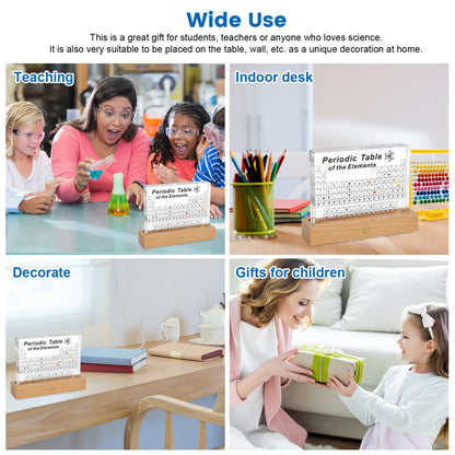 MENAYODA Large Periodic Table with Real Element Samples Inside, Acrylic Periodic Table of 83 Elements, Periodic Table Display for Students, Teachers, Kids, Gifts, Crafting, Decoration