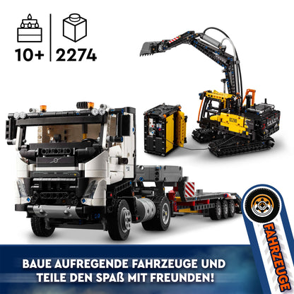 LEGO Technic Volvo FMX truck with EC230 Electric Crawler Excavator, kids toy, gift set for boys and girls aged 10+, construction vehicles toy, excavator toy set 42175