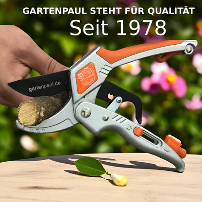 GARDENPAUL Ratchet 2.0 with Sharpener, Anvil Hybrid Ratchet & Garden Scissors SK5 Blade, Professional Garden Tool as Tree Pruner Branch Cutter Garden Ratchet Scissors Rose Scissors Herb Scissors Harvest Scissors