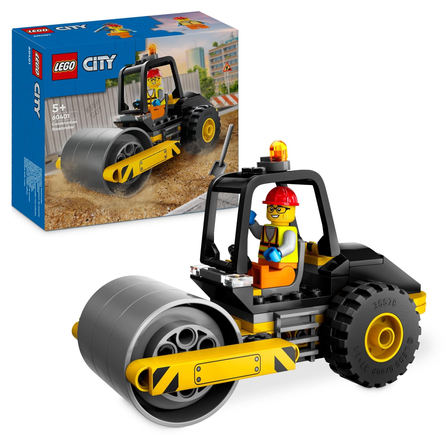 LEGO City Construction Vehicles and Crane with Wrecking Ball, Toy & City Road Roller, Construction Vehicle for Kids aged 5 years.