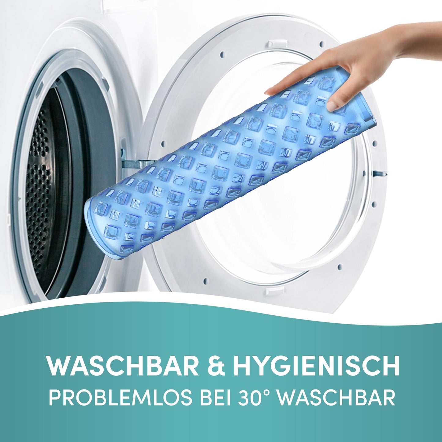 Angelbrook® Shower Mat non-slip 53x53cm with 2 hooks - Antibacterial & BPA-free - Shower mat, non-slip mat - Suitable for washing machines and resistant to mold