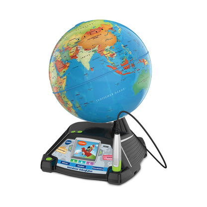 VTech Interactive Video Globe - globe with screen, auditory and visual learning content (German version) - perfect for starting school - for children aged 7 and above