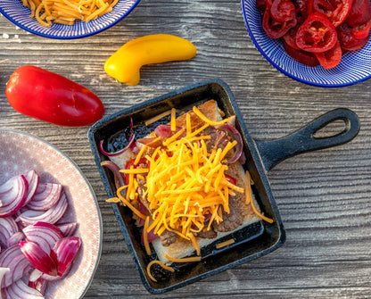BBQ-Toro cast iron raclette pans (6 pieces) | 12.5 x 18 cm | pre-seasoned | Replacement pans for raclette, serving pans, grill accessories, cast iron pan, grill pan.