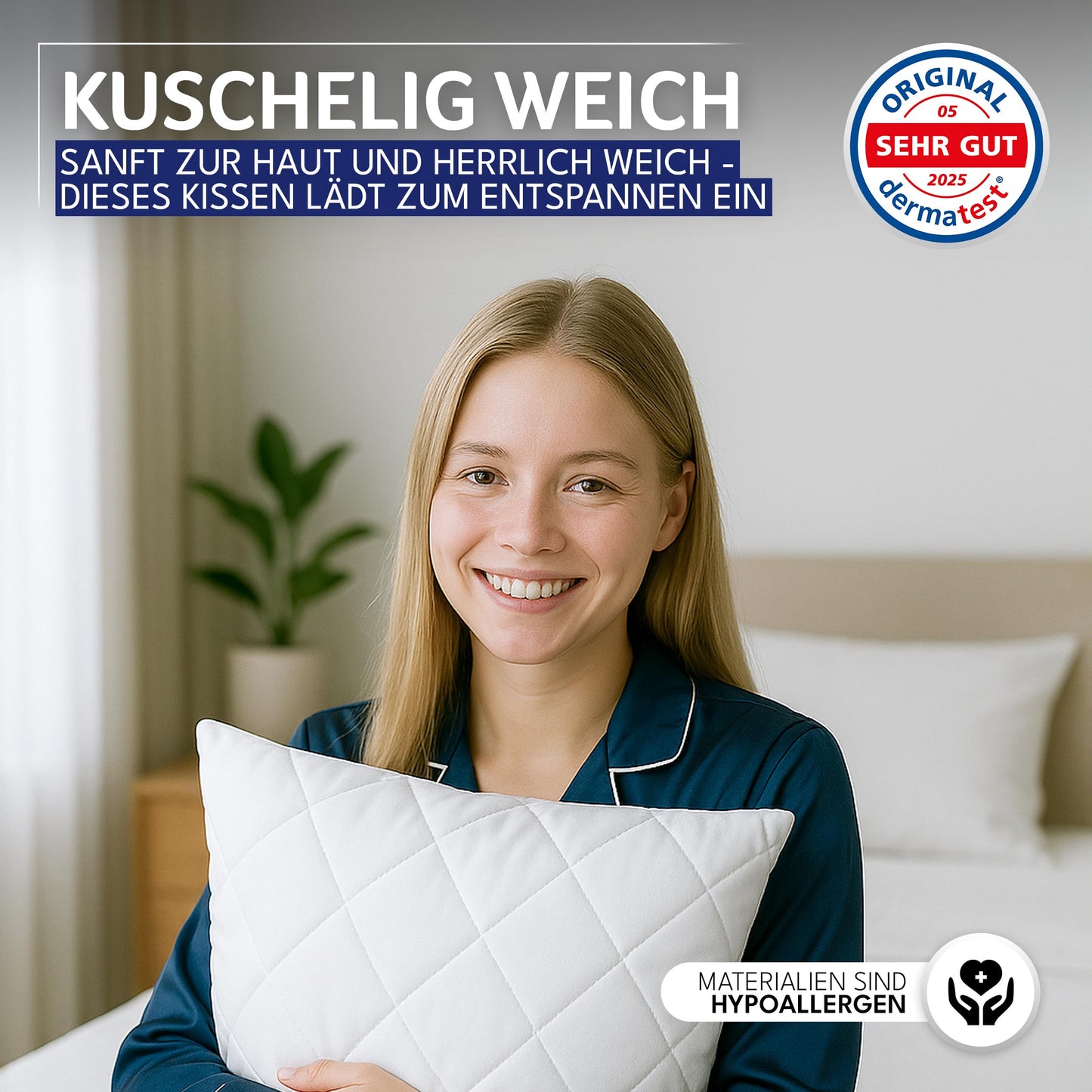 Gentle North Pillow (50x75 cm) - Set of 2 Pillows for Bed and Decorative Use - With Zipper for Filling - Throw Pillows - Couch and Sofa Accent Pillows - Ecolabel Certified - Washable up to 60° - White