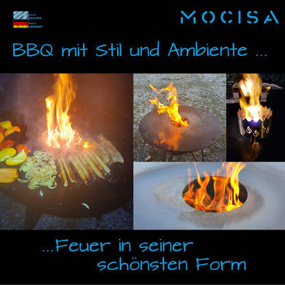 mocisa Universal BBQ Grill Plate 80 cm | Fire Plate | Barrel Grill | Kettle Grill | Ø80 cm Steel Thickness 5mm | made in Bavaria | Plancha | Fire Ring | Grill Ring | BBQ Ring | BBQ Disc