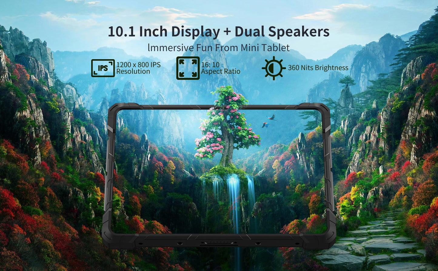 HEIGAOLAPC Outdoor Tablet Win 11, 10.1 inch Rugged Tablet PC with 16000mAh battery, 8GB RAM, 128GB ROM (Expandable), FHD+, IP68 Waterproof, SIM 4G LTE, WiFi, GPS, USB3.0, HDMI, OTG