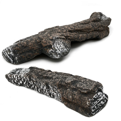 intergrill firewood imitation | Set of 4 ceramic decorative logs | Up to 1100°C | Logs for gas fire pits and gas fireplaces | Fireplace accessory | Natural