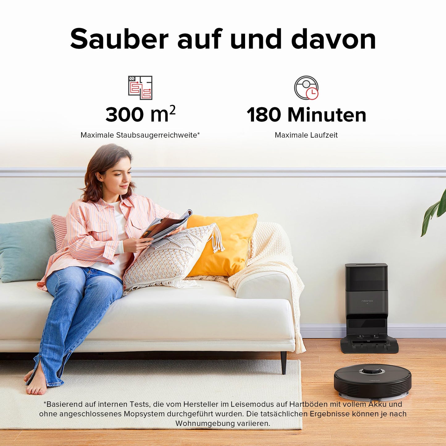 Roborock Q7 Max+ robot vacuum with self-emptying station, rubber brush, 4200Pa suction power, vacuuming mop robot PreciSense LiDAR navigation & 3D mapping, carpets, pet hair, App/Alexa control (Black)
