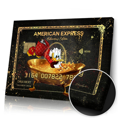 Artmazing | Scrooge McDuck Wall Art | Cool Living Room Wall Art | American Express Image | XXL Wall Art
