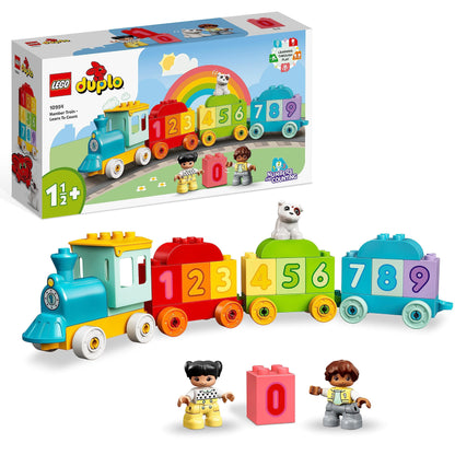 LEGO DUPLO Number Train - Learn to Count, Train Toy & DUPLO Animal Train, Wheeled Train Toy with Creative Animal Figures