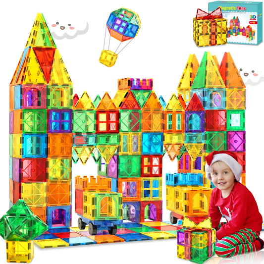 100pcs Magnetic Building Blocks Toy for Kids Ages 3+, Magnetic Blocks for 4-8 Kids, Montessori STEM Learning Toy Magnet Set, Toy Gift for Boys and Girls Ages 3 4 5 6 7