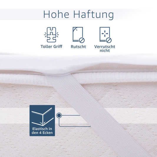 Amago - Mattress protector, Front: 100% cotton, Back: PU membrane, 180 x 200 cm - White